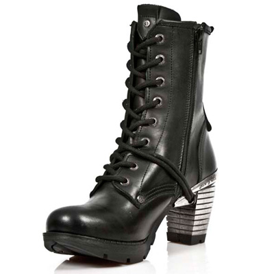 M.7901 S2 Black New Rock Cowboy Boots with Silver Flame Detail M.7901 S2 Black New Rock Cowboy Boots with Silver Flame Detail